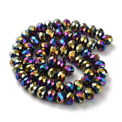 Electroplate Glass Beads Strands GR8X12MMY-M-1