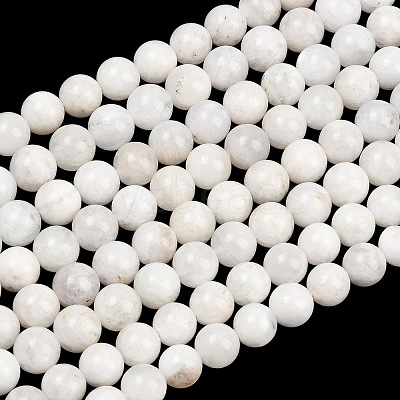 Round Grade A Natural Rainbow Moonstone Bead Strands G-M304-06-8.5mm-1