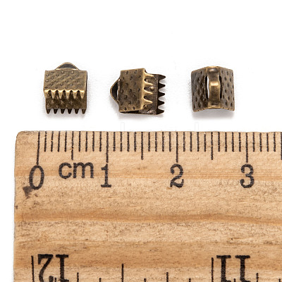 Iron Ribbon Crimp Ends E004Y-6x6mm-M-1