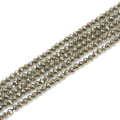 Natural Pyrite Beads Strands G-J002-19-1