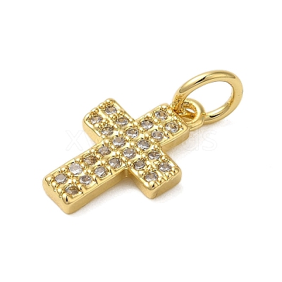 Rack Plating Brass Micro Pave Cubic Zirconia Charms KK-P279-10G-1