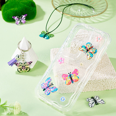 30Pcs 3 Styles Printed Translucent Acrylic Pendants OACR-TA0003-32-1