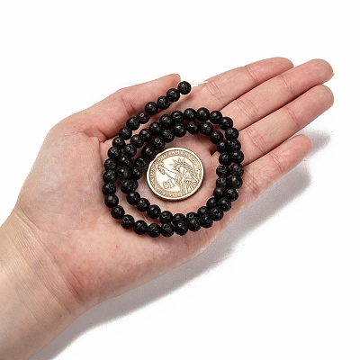 Natural Lava Rock Round Beads Strands X-G-M169-6mm-03-1