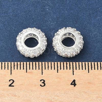 Brass Micro Pave Cubic Zirconia European Beads X-KK-A254-03B-S-1