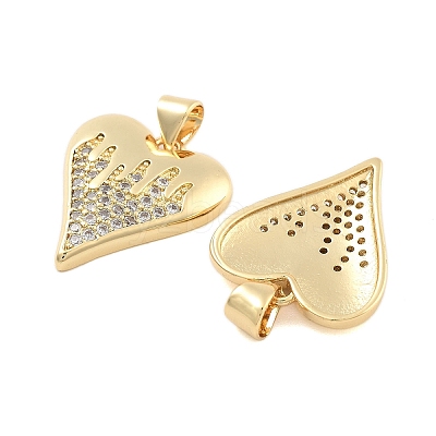 Brass Pave Clear Cubic Zirconia Pendants KK-U009-05H-G-1