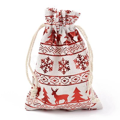Christmas Theme Cotton Fabric Cloth Bag ABAG-H104-B12-1