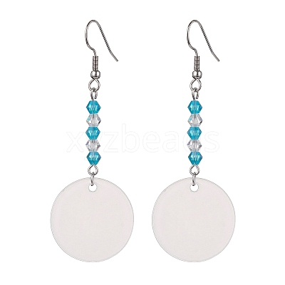 Blank Acrylic Dangle Earrings EJEW-JE05665-02-1