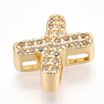 Brass Micro Pave Cubic Zirconia Charms KK-N254-217G-X-1