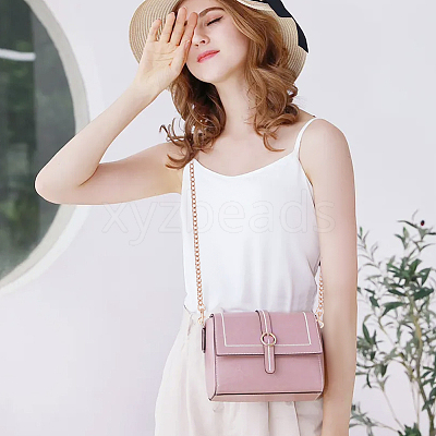 Zinc Alloy Curb Chain Crossbody Bag Straps DIY-WH0430-124B-1
