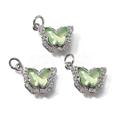 Brass Micro Pave Cubic Zirconia Pendants KK-Q043-03P-02-1