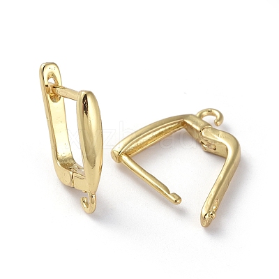 Brass Hoop Earring Findings with Latch Back Closure ZIRC-G158-20G-1