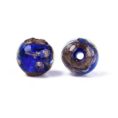 Handmade Gold Sand Lampwork Beads LAMP-N045-01B-03-1