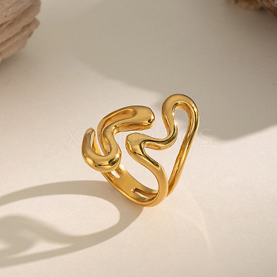 Irregular 304 Stainless Steel Cuff Open Rings for Women LD5997-1