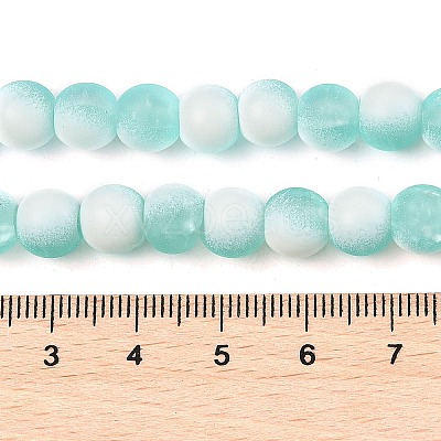 Frosted Crackle Glass Beads Strands GLAA-U001-6mm-M02-1