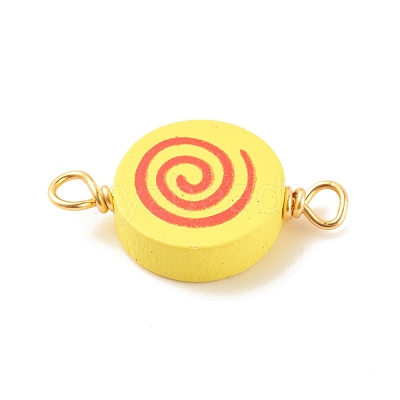 Spray Painted Wood Connector Charms PALLOY-JF01427-17-1
