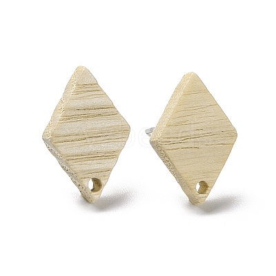 Ash Wood Stud Earring Findings EJEW-N017-011B-1