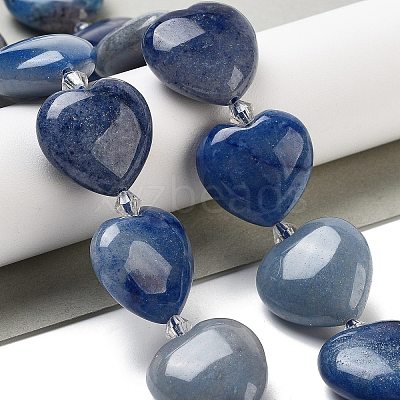 Dyed & Heated Natural Blue Aventurine Beads Strands G-C150-A23-01-1