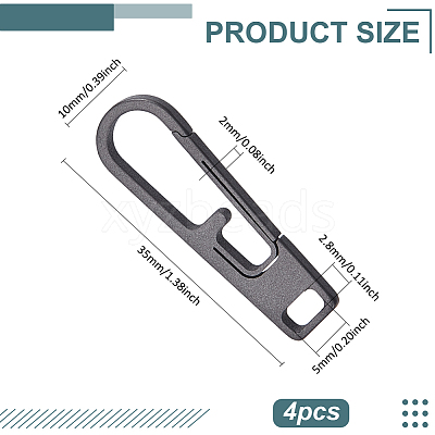 Titanium Alloy Zipper Pull Tabs PALLOY-WH0048-33A-1