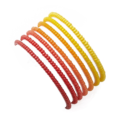 7Pcs Glass Seed Beads Stretch Bracelets for Women BJEW-MZ00279-1
