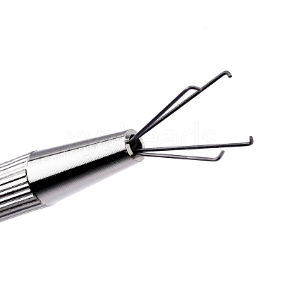 Stainless Steel 4 Prongs Rhinestones Claw Tweezers TOOL-L010-006-1