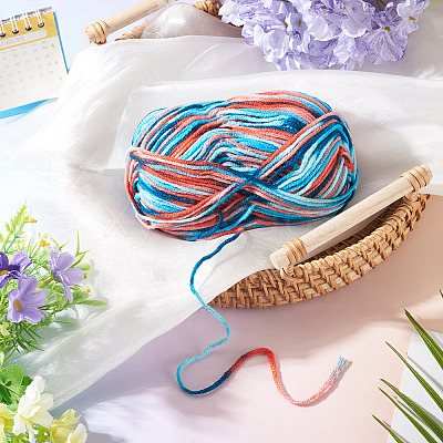 Light Gradient Segment Dyed Polyester Yarn DIY-TADJ0002-005E-1