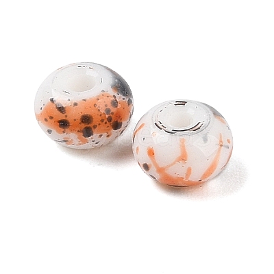 Opaque Spray Painted Glass Beads GLAA-G118-01Q-1