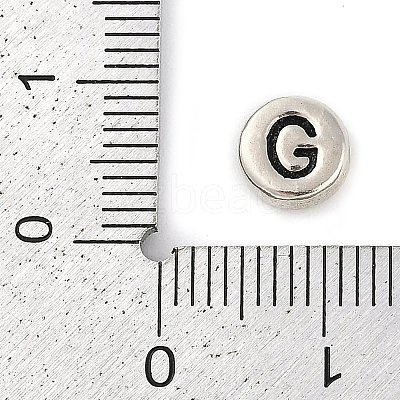 925 Sterling Silver Flat Round with Letter Beads LS-STER-G044-01AS-G-1