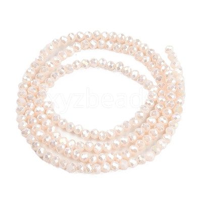 Electroplate Opaque Solid Color Glass Beads Strands X-EGLA-Q112-B17-1