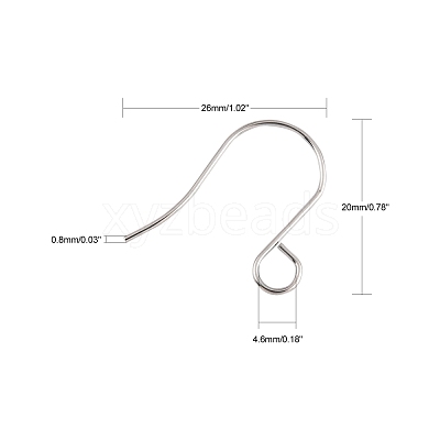 Tarnish Resistant 100Pcs 316 Stainless Steel French Earring Hooks JX138A-1