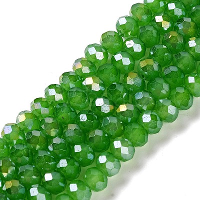 Baking Electroplate Glass Beads Strands DGLA-A039-J8mm-B11-1