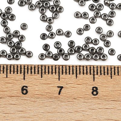 Dark Gray 11/0 Grade A Electroplated Glass Seed Beads X-SEED-Q008-F576-1