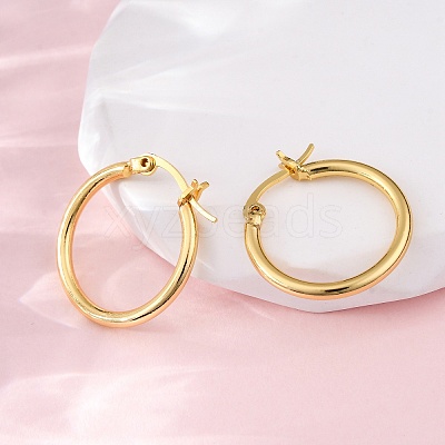 Brass Hoop Earrings for Women EJEW-I270-13A-G-1