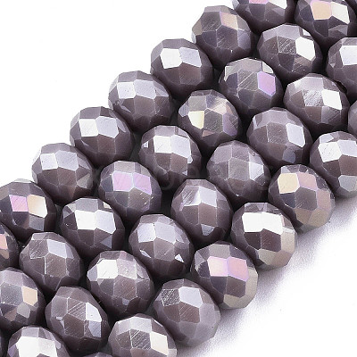 Electroplate Glass Beads Strands EGLA-A034-P6mm-B05-1