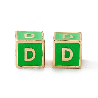 Rack Plating Brass Enamel Beads KK-B060-04G-02D-1