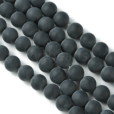 Grade A Natural Black Agate Beads Strands LS-G447-5-1