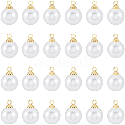 60Pcs ABS Plastic Imitation Pearl Charms KK-BBC0023-53-1
