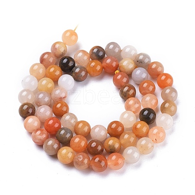 Natural Golden Silk Jade Beads Strands G-K410-07-6mm-1
