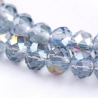 Electroplate Glass Faceted Rondelle Beads Strands EGLA-D020-3x2mm-18-1