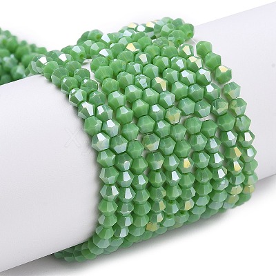Opaque Solid Color Electroplate Glass Beads Strands EGLA-XCP0001-12B-1