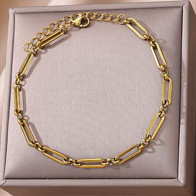 Stainless Steel Oval Link Chain Anklets for Women WG69DAF-03-1
