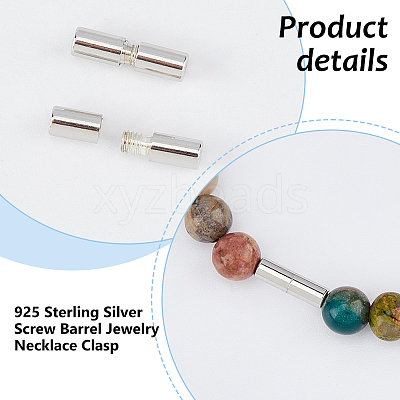 2Pcs 925 Sterling Silver Screw Clasps STER-DC0001-73-1