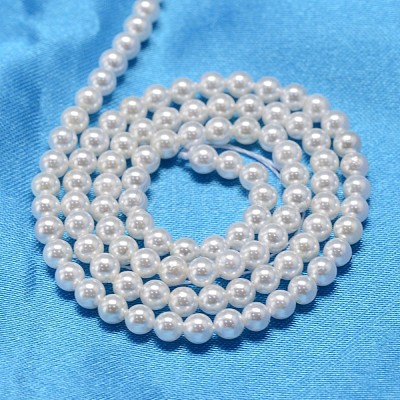 Round Shell Pearl Bead Strands BSHE-L011-3mm-A013-1