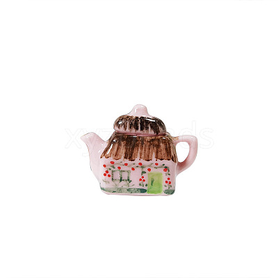 Porcelain Miniature Teapot with Lid Ornaments PORC-PW0001-051-1