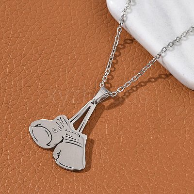 304 Stainless Steel Pendant Necklaces NJEW-Z073-04P-1