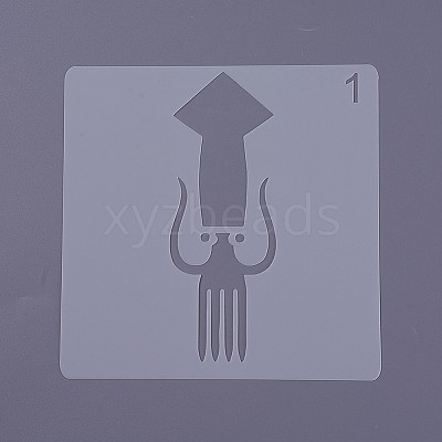 Kids Cartoon Plastic Hollow Drawing Stencil DIY-F025-B07-1