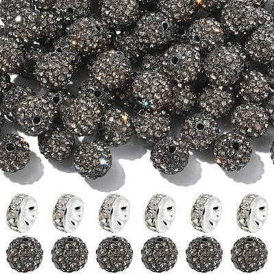 100Pcs Pave Disco Ball Beads RB-YW0001-30K-1
