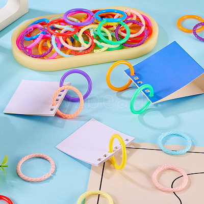 140Pcs 14 Styles Plastic Twisted Loose Leaf Book Binder Hinged Rings FIND-TA0008-26-1