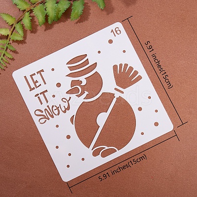 16 Sheets 16 Style PET Drawing Stencil DIY-SZ0003-80-1