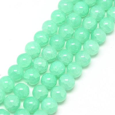 Baking Paint Crackle Glass Bead Strands DGLA-Q023-4mm-YS19-1