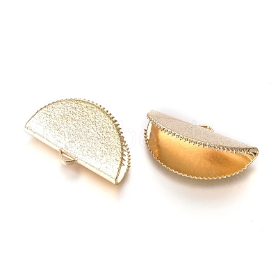 Brass Ribbon Crimp Ends KK-G380-02G-1